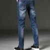 Frühling Herbst Männer Smart Jeans Business Mode Gerade Regelmäßige Blau Stretch Denim Hosen Männer Jeans Plus Größe 28-38 211011