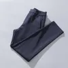 Alta Qualidade Men's Calças Casuais Primavera Primavera Negócio Stroet Stretch Cinzento Calças Negras Macho Brand Roupas 3 Cor 210715