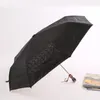 Creative Devil Skull Handle Umbrella totalmente automático masculino 3 dobramento UV Rain Rain Macho à prova de vento Equipamento de chuva 210320