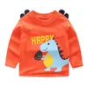 Mudkingdom bebê meninos manga comprida camisetas moda desenhos animados dinossauro algodão crianças tops crianças roupas 210615