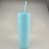 16oz acrylic tumbler double wall plastic tumblers skinny tumblers matte colors mixed with lid and straw