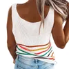 Kamizelka z dzianiny Damskie paski Tank Tops Swetover Daily V-Neck Sleedelt Koszula Wiosna Letnie Ladies Tank Top Tee X0507