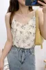 Printemps Été Sexy Petit Débardeur Floral Sling Top Solide Couleur Soie Dames Sling Femme Gilet Vêtements S pour femmes 210507