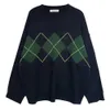 Geometrisk mönster Mode Basic Hit Casual Regular Female Kvinnor Långärmad Alla Match College Wind Sweaters 211011