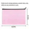Nxy kosmetiska väskor rosa canvas makeup väska med multi färg dragkedja penna fodral påse diy craft 220302
