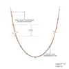 Religious Titanium Stainless Steel Double Cross Choker Necklaces For Women Rose Gold Chain Link Pendant Necklace BN19173 Chokers