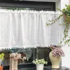 Rideaux rideaux jaune marguerite rideaux courts pour armoires de cuisine petite fenêtre porte cloison coréenne pastorale frais Beige blanc café moitié