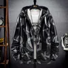 Man Glossy Teenager Jackets Fashion Trend Casual Hip Hop Zipper Pullover Windbreaker Coats Designer Male Autumn Hooded Streetwear Outerwear