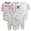 Unisex 5PCS/Lot Baby Girl Clothes 0-12M Bodysuits bron Boy Long Sleeve Jumpsuit Pajamas 211011