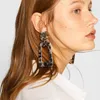 Mode kleurrijke geometrische acryl hanger bengelen druppel oorbel voor vrouwen gilrs azijnzuur verklaring oorbellen feest sieraden kroonluchter