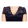 Lace 5XL Plus Size Women Dress V Neck Short Sleeve Bodycon Pencil Ladies Dresses Spring Summer Elegant See Though Vestidos Mujer 210507