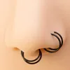 Stainless Steel Double Nose Ring Spiral Nose Septum Piercing Cartilage Hoop Earrings Tragus Helix for Women Nostril Jewelry