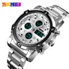 Herenhorloges Dual Display LED Digitale Waterdichte Full Steel Quartz Horloge Mannen Klok Luxe Merk Relojes SKMEI X0524