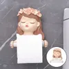 Porta carta igienica Decorativo Cute Girl Holder Portasciugamani a parete Bagno Cucina Rotolo di tessuto