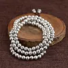 Perlenstränge Thai Silber Großhandel S925 Antiker Stil Buddhismus Sechs Worte 6mm Perlen Armband 108 Mala Gebet für Frauen Trum22