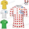 Yeni Tur Yeni De France Çocuklar Bisiklet Jersey Sarı Beyaz Yeşil Polka Dot Erkek Kız Bisiklet Giyim Çocuk Bisiklet Gömlek Maillot H1020