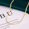 Vrouwen 925 Sterling Sier Sieraden Gouden Link 18K Vergulde Herringbone Platte Snake Bone Chain Choker Necklace
