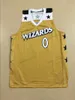 Nikivip Custom Gilbert Arenas #0 Basketball jersey gestikte witblauw goud maat S-4XL topkwaliteit