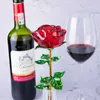 HD Kristall rote Rose Blumenfiguren Handwerk Geburtstag Valentinstag Gefälligkeiten Weihnachtsgeschenke Hochzeit Zuhause Tischdekoration Ornament 210811