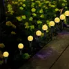 Lampade da giardino per esterni Lampade da terra con sfera di cristallo solare Luci RGBY Luce a stringa decorativa bianca calda per vialetto