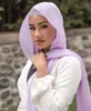 Lenços de lenços elegantes chiffon chiffon hijab lenço femme musulman macio liso liso de lenço islâmico e envoltório caixa de presente