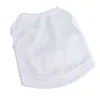 DHL50pcs Dog Apparel Blank White DIY Pet Sleeveless Vest for Small Heat Transfer Print