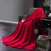 Zachte deken Coral Fleece Stof Effen Kleur Dikke Gooi Handdoek Beddengoed Blad Home Travel Dekens