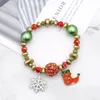 Beaded Strands 2022 Christmas Bracelet Charms Jewelry Colorful Snowflake Tree Pendent Beads For Kids Wholesale Gift Trend Kent22