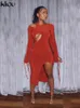 Kliou – Robe Maxi à décolleté Sexy pour femmes, forme asymétrique, ajourée, Style minuit, rubans, jupes trapèze féminines, Y1204