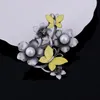 Anstecknadeln, Broschen, elegante Kies-Perlen-Brosche mit künstlichen Perlen, Pflanzenschmuck, Baum, Blume, Emaille für Damen, Kleidungszubehör
