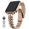 Drie Kralen Roestvrijstalen Strap voor Apple Watch Band 44mm 40mm 38mm 42mm Metal Polsband Armband Iwatch Series 6 5 4 3 Se Watchband Smart Accessoires