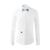 Men's Casual Shirts Men's Minglu Cotton Male Luxury Butterfly Collar Embroidery Long Sleeve Mens Dress Slim Fit Party Man 4xl