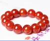 Bracciale in pietra naturale rotonda unisex alla moda con corniola naturale, gioielli con bracciale in cristallo di corniola rossa da 6 mm (28 pezzi).