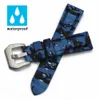 Kamuflaż Premium Kamuflaż Kolorowy Silikonowy Gumowy Zegarek Pasek Dla Sport Blue Blue Wristband Bransoletka Akcesoria 20mm 22mm 24 mm H0915