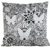 Nouvelle arrivée coloration Vintage copie soie housse de coussin Graffiti taie d'oreiller décor à la maison 45 cm * 45 cm noir sol main dessin taie d'oreiller bricolage 39 Styles