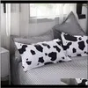 Fournitures Textiles Jardin Drop Livraison 2021 Textile à la maison Dessin animé Noir Blanc Vaches Style 3/4 pièces Ensembles de literie Drap de lit/Couvre-lit/Couette Er Se