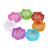 Frosted Glass Lotus Candle Holder Flower Shaped Tea Light Candlestick Buddhist Prop Home Decor Wedding Centerpieces 7 Colors