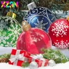 60cm stora julbollar träddekorationer utomhus pvc uppblåsbara leksaker xmas presentkula prydnad baubles för hem 211104