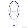 Natürlicher Stein Frosted Black Onyx Katholische Rosary Halsketten mit Hämatit Kreuz Anhänger Männer Halskette Meditation Schmuck 220222