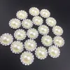 15mm white ivory flat back wholesale rhinestone pearl embellishment button for DIY wedding invitation card baby hair accessory