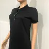 Womens Designer Krokodil Polo Klänning Broderi Dekoration Kvinnor Casual Summer Dress Lapel Neck A Line P1 Designerlll