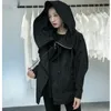 الخريف المرأة سترة الرياح الداكنة بارد وهمية قطعتين سميكة قماش أسود معطف الأزياء العصرية ZT1212 210427