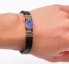 Tennis Cute Natural Purple Druzy Cameo Elegant Black DIY Handcraft Leather Bracelet Cuff Wristband Bangle Unisex