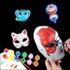 Halloween Full Face Masks DIY Handmålade massa Gipsad Papper Mache Blank Mask Vit Masquerade Masker Vanlig Party Mask Sea Shipping DHT60