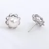 earring blank without pearl twining flower design semi-finished stud earrings 925 sterling silver fine jewelry diy