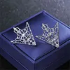 Vintage Fashion Triangle Shirt Collar Pin for Men and Women Hollowed Out Crown Brooch Corner Emblem Jewelry Accessories