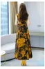 Noble Lady Seyahat Kadınlar Için Zarif Çiçek Elbise Kadın Yaz Giysileri Yeni Bel Yuvarlak Boyun Kısa Kollu Süper Peri Büyük Salıncak Q0801