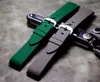 Силиконовый резиновый браслет 18 19 20 2122mm Watchband Sport Watch ремешок изогнутые концевые черные дуги рот браслет водонепроницаемые аксессуары