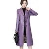Casaco feminino corta-vento de marca falsa, casaco feminino médio longo 2021 primavera outono coreano slim senhora tamanho grande jaqueta ti