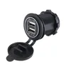 Dual USB car Charger Socket Motorcycle Chargers Quick Charge QC3.0 Waterproof Power Outlet With Touch Switch For moto Boat Motos